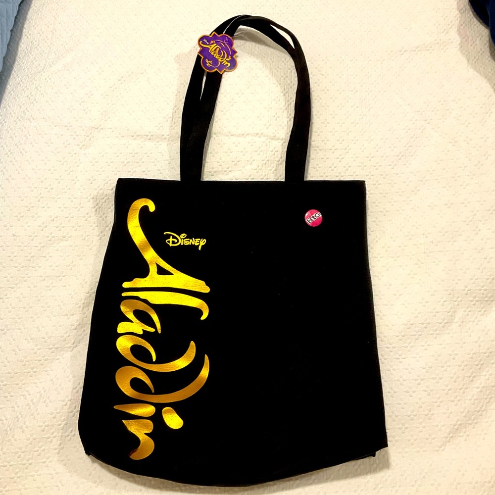 New Aladdin, black tote bag with gold print